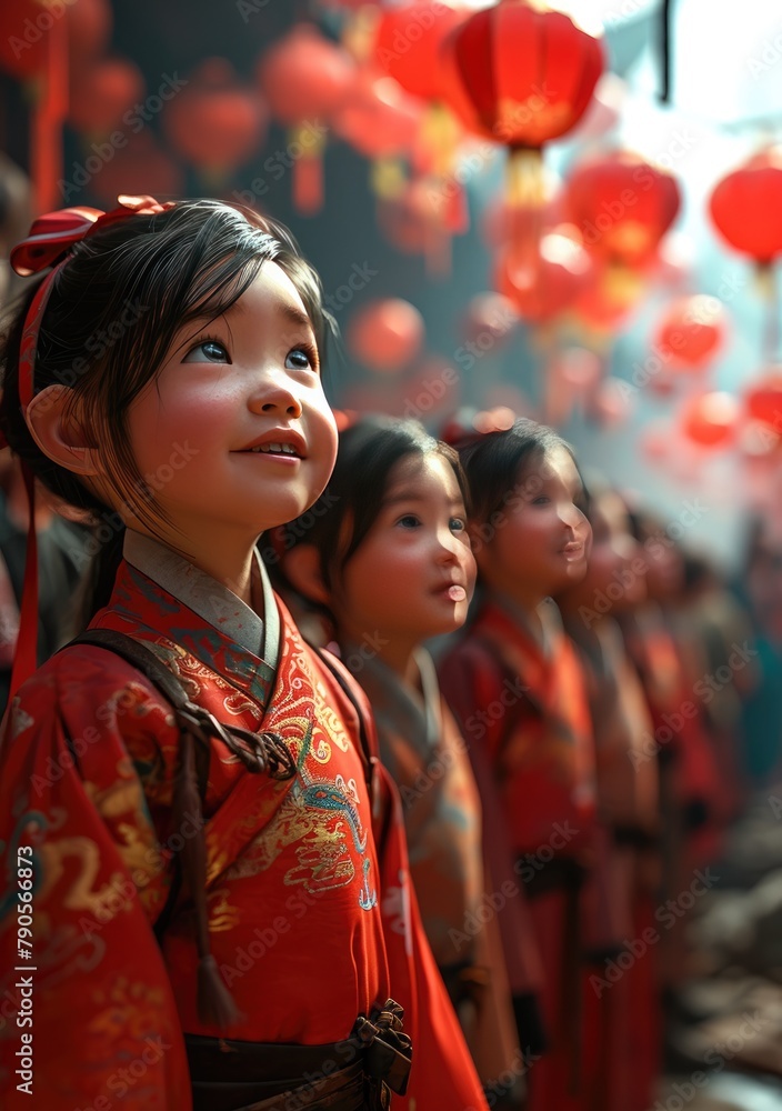 Festive Spirit: Girl in Traditional Chinese Dress