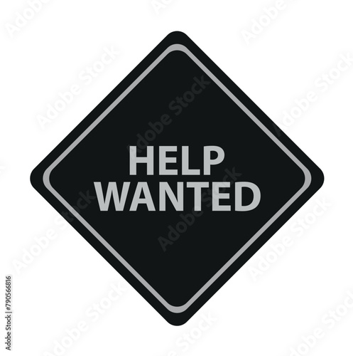 help wanted sign on white background