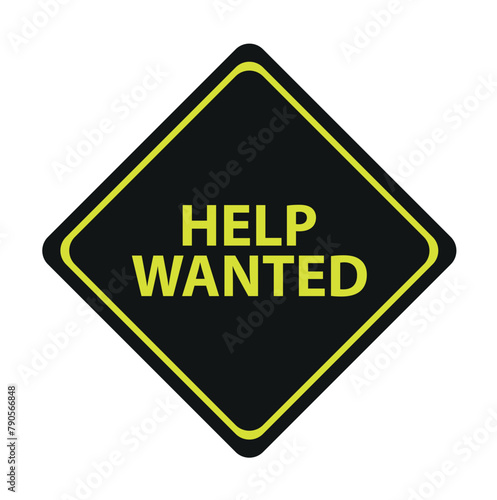 help wanted sign on white background