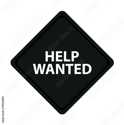 help wanted sign on white background
