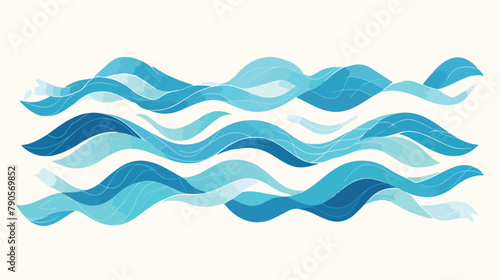 Abstract wiggly icon of wind water waves or flood i