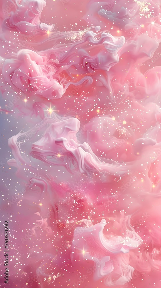 space dust in pink space with sparkel stars space dust in pink space with sparkel stars