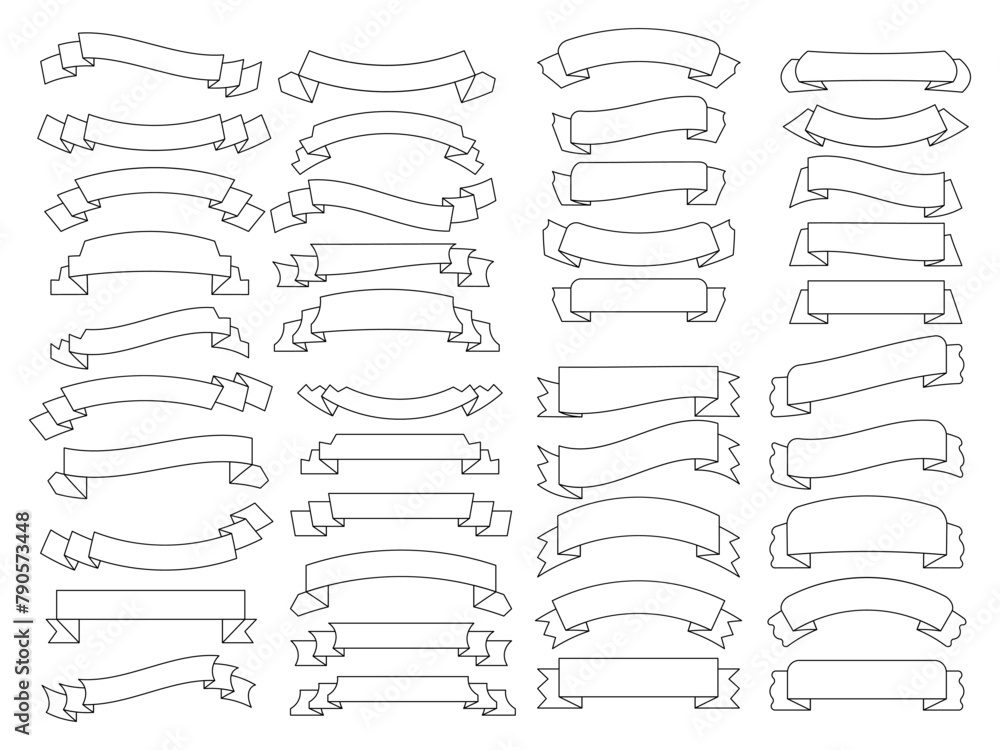 Ribbon elements. Modern simple ribbons collection. Flat banner ribbon for decorative design. Ribbons, Banners, badges, Labels Design Elements. Ribbon elements. Modern simple ribbons collection. Flat banner ribbon for decorative design. Ribbons, Banners, badges, Labels Design Elements.