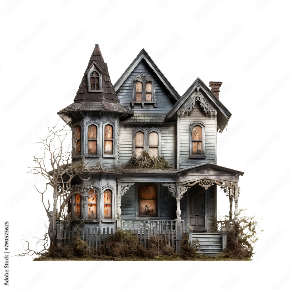Beautiful And Amazing Haunted House Isolated On White Background Beautiful And Amazing Haunted House Isolated On White Background