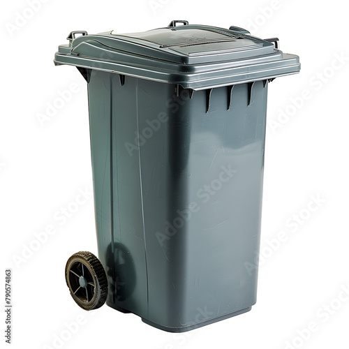 Trash can on isolated transparent background