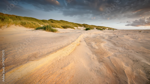 The sandy beach on Denmarks long North sea coastline