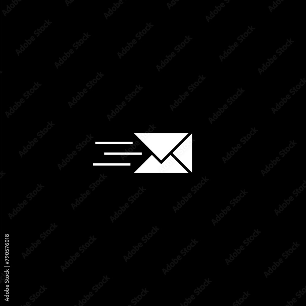 Mail delivery icon isolated on dark background Mail delivery icon isolated on dark background