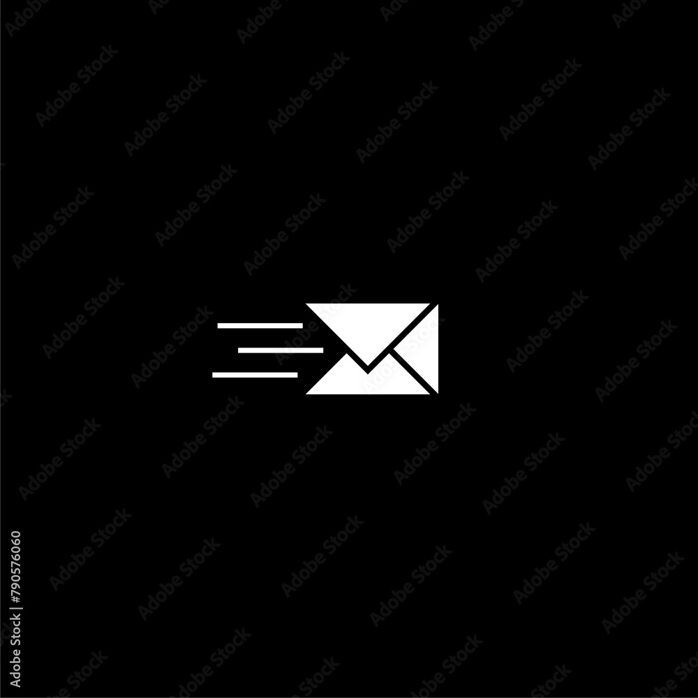 Mail delivery icon isolated on dark background