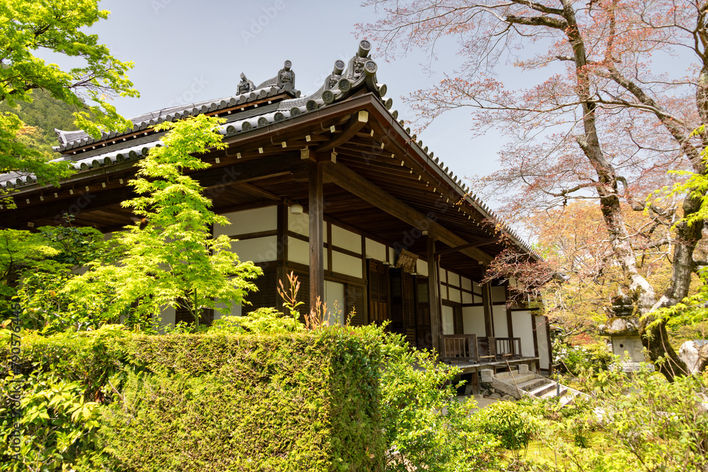 Main building of Jojakko-ji temple in Kyoto, Japan Main building of Jojakko-ji temple in Kyoto, Japan