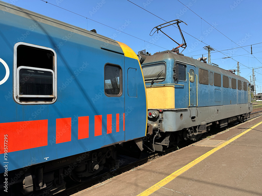 Passengers train at the railway station