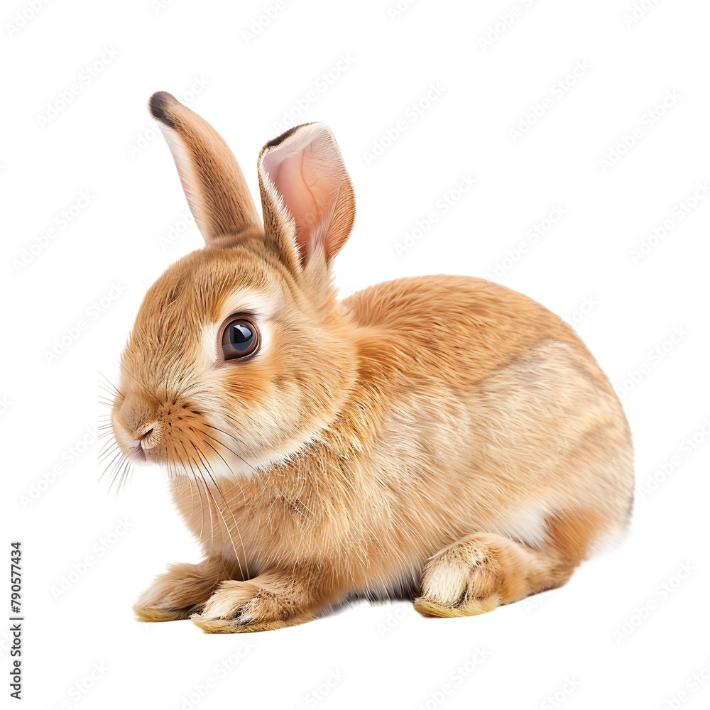 Obraz premium Cute Easter Bunny on isolated transparent background