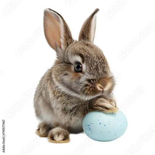 Cute Easter Bunny on isolated transparent background