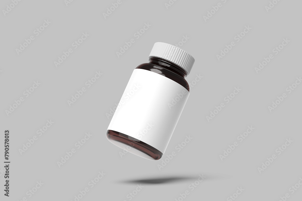 Bottle mockup isolated on transparent background. White medicine plastic package for pills, vitamins or capsules. Vector empty jar, container mock up. Bottle mockup isolated on transparent background. White medicine plastic package for pills, vitamins or capsules. Vector empty jar, container mock up.