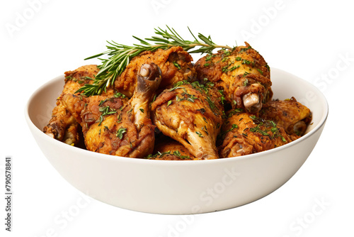 Crispy Herb and Garlic Fried Chicken Isolated On White Background photo