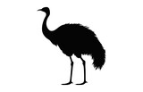 Ostrich Silhouette Vector art on a white background