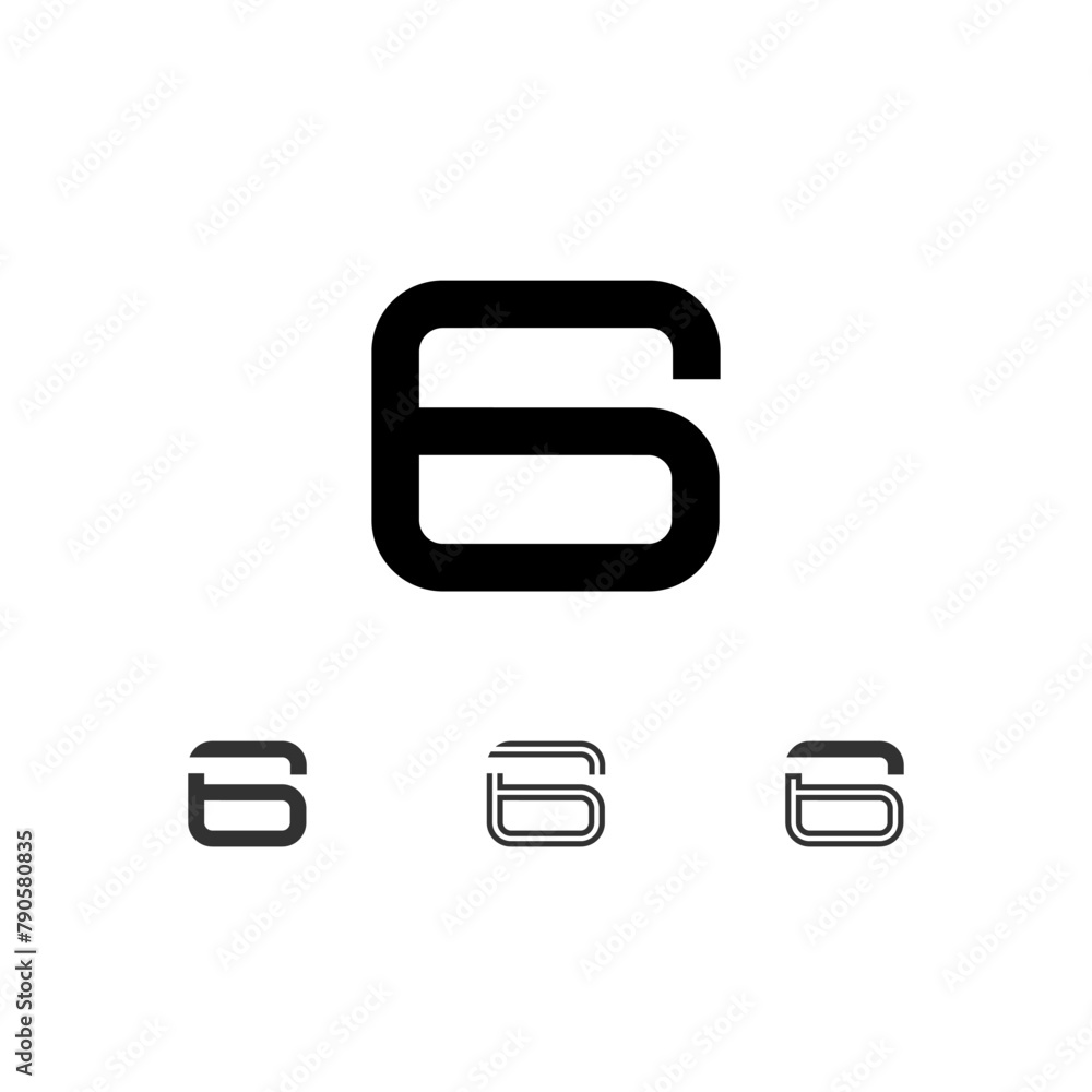 Number 6, technical digital alphabet font, including set from four of different numerals, vector illustration 10eps Number 6, technical digital alphabet font, including set from four of different numerals, vector illustration 10eps