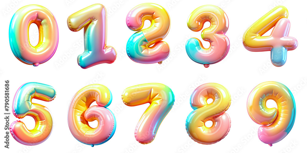 Colorful Inflatable Balloon Numbers 0-9 Celebration Set Colorful Inflatable Balloon Numbers 0-9 Celebration Set