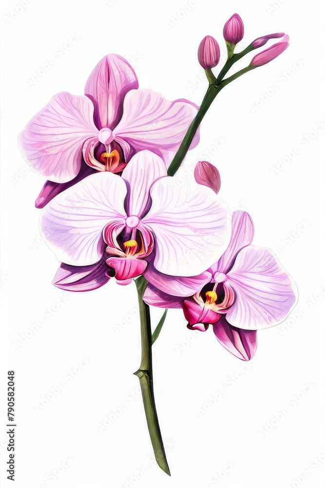 Orchid, pink phalaenopsis close-up isolated on white background Orchid, pink phalaenopsis close-up isolated on white background