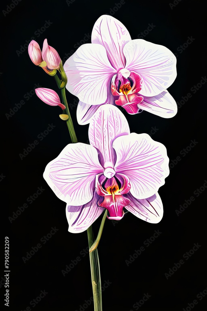 Orchid, pink phalaenopsis close-up isolated on white background Orchid, pink phalaenopsis close-up isolated on white background