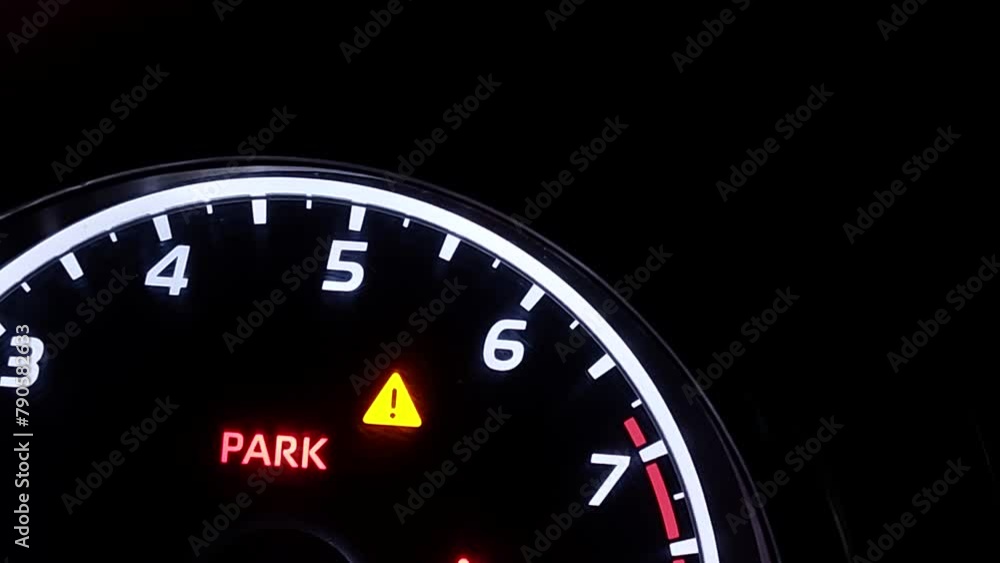Car Dashboard Startup: Tachometer & Warning Icons Car Dashboard Startup: Tachometer & Warning Icons