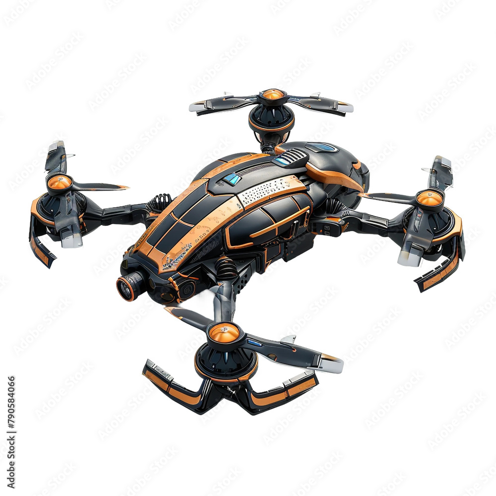 Amazing High Tech Drone Isolated On White Background Amazing High Tech Drone Isolated On White Background