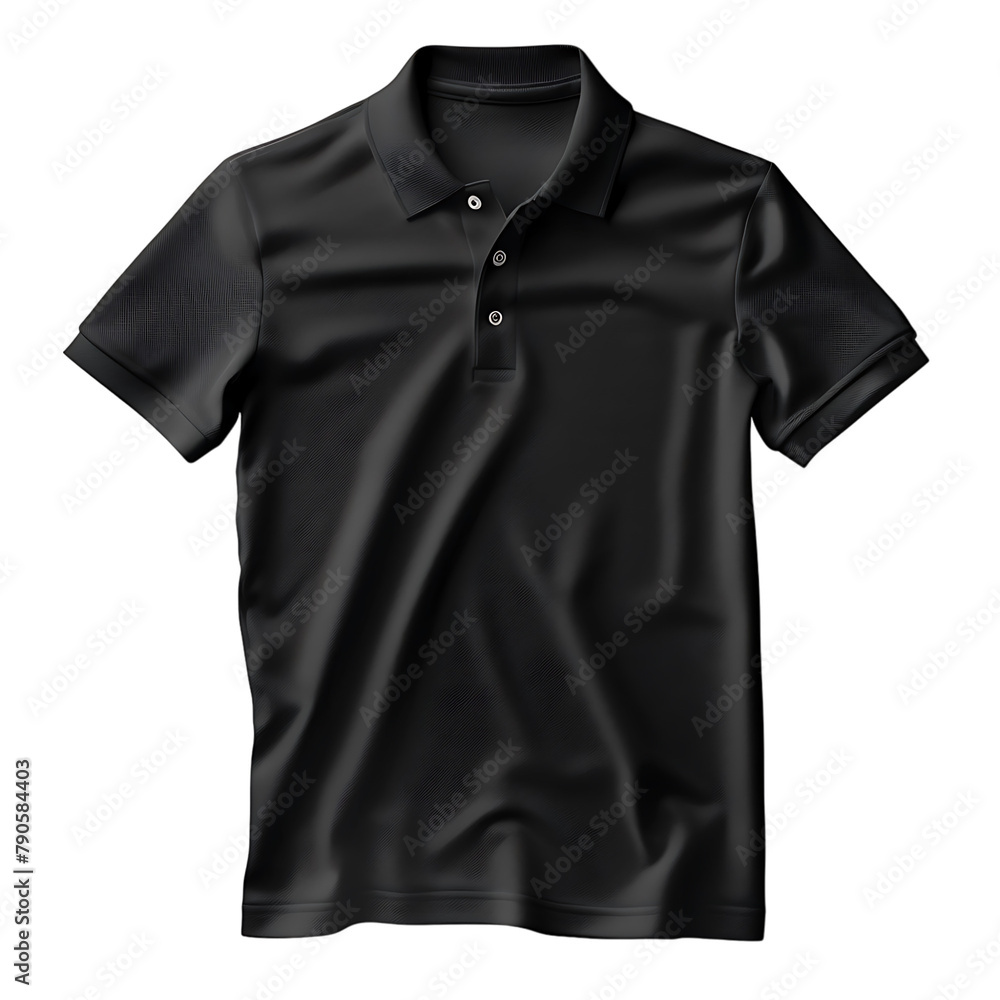 Man Black polo shirt on isolated transparent background Man Black polo shirt on isolated transparent background
