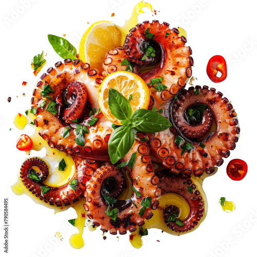 Grilled octopus with olive oil and paprika