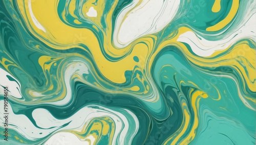 Yellow and green colored marble background  modern fluid art illustration  original hand-drawn artwork  fresh colors.