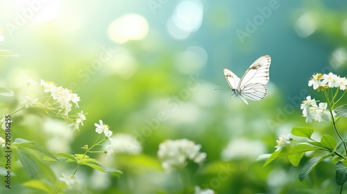Colorful artistic image with beautiful Lilac Blossoms and butterfly, A frame with soft selective focus.