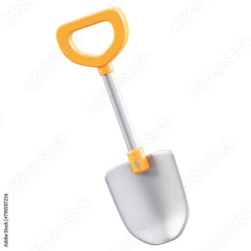 Realistic 3D Toy Shovel on White