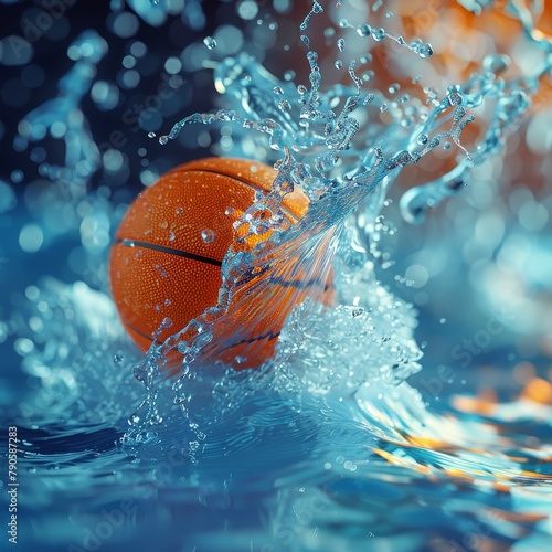 Wallpaper Mural Spinning basketball close-up showcases detailed texture against dynamic blurred background Torontodigital.ca