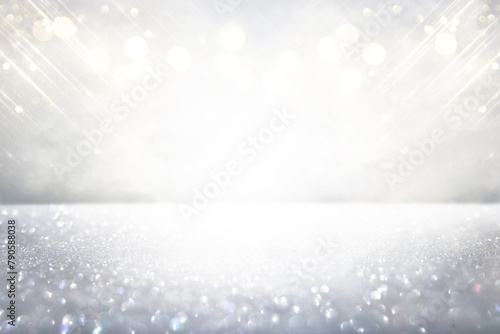 White & Silver Gray Shiny Sparkle Glitter Abstract Background © Fiveeree