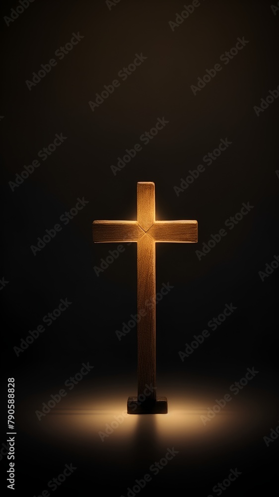 Christian cross dark background