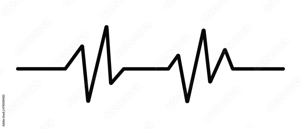 Heartbeat line. Heartbeat line icon on white background. Pulse Rate Monitor. Vector illustration.Heart cardiogram continuous one line drawing minimalism design isolated on white background. Heartbeat line. Heartbeat line icon on white background. Pulse Rate Monitor. Vector illustration.Heart cardiogram continuous one line drawing minimalism design isolated on white background.