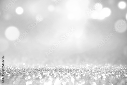 White & Silver Gray Shiny Sparkle Glitter Abstract Background
