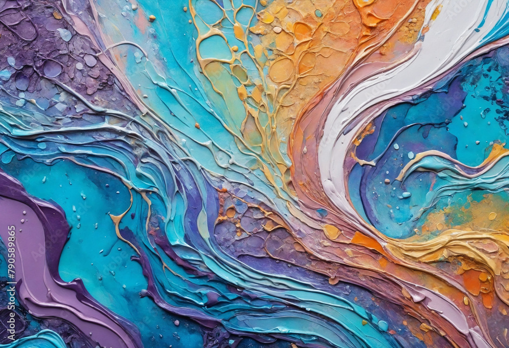 Abstract painting with iridescent colors Abstract painting with iridescent colors