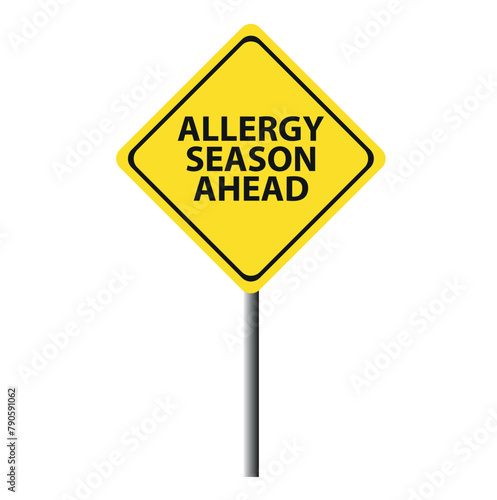  Yellow allergy season ahead sign background vector icon.