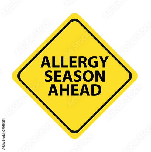  Yellow allergy season ahead sign background vector icon.
