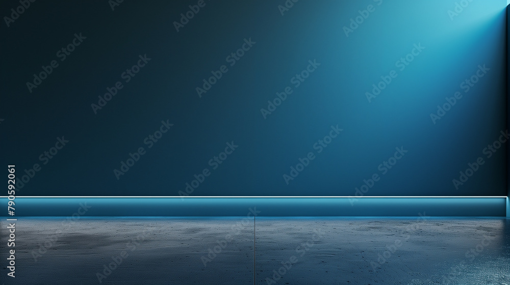 Futuristic Blue Neon Room Empty Background Futuristic Blue Neon Room Empty Background