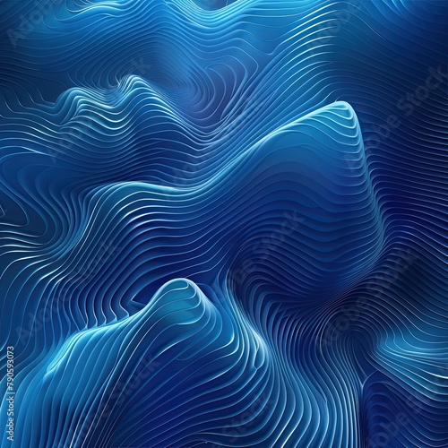 Shiny blue gradient with wavy lines background