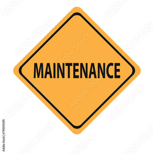 maintenance sign vector icon on white background