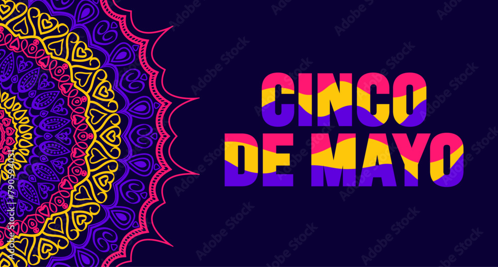 5 May is Cinco De Mayo background template. Holiday concept. use to background, banner, placard, card, and poster design template with text inscription and standard color. vector illustration.