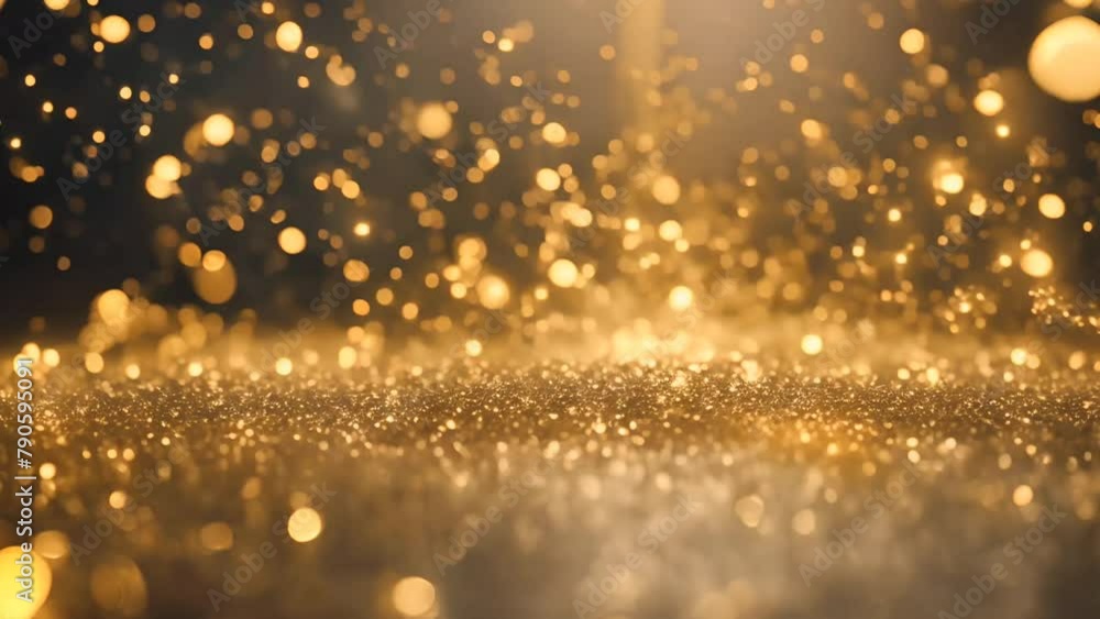 Vidéo Stock gold particles abstract background with shining golden ...