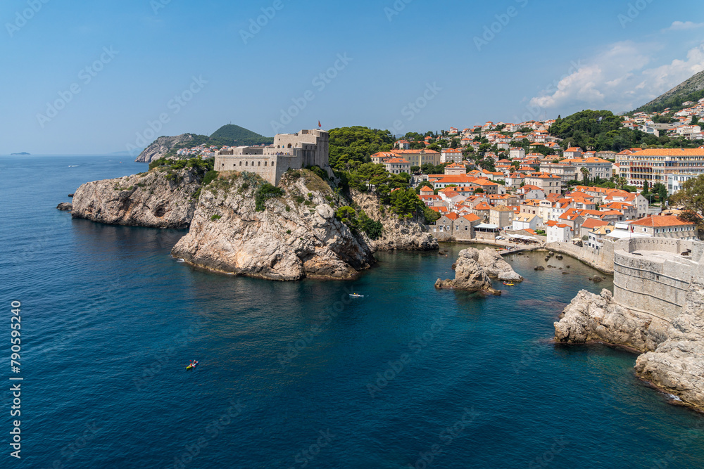 Fort Lovrijenac facing Dubrovnik City Walls, Unesco World Heritage, Croatia