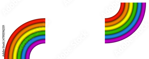 LGBT Pride color 3D Ribbon Banner in Transparent Background. Rainbow colors, LGBTQ community, celebration, equality, diversity