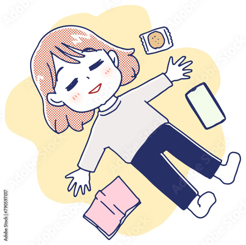 ぐうたら休む女性