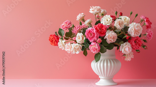 bouquet of pink flowers in vase