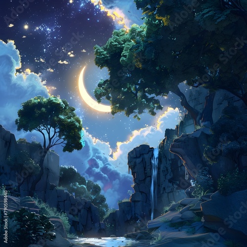 Celestial Encounter The Moons Illuminated Whisper of a Luminous Past
