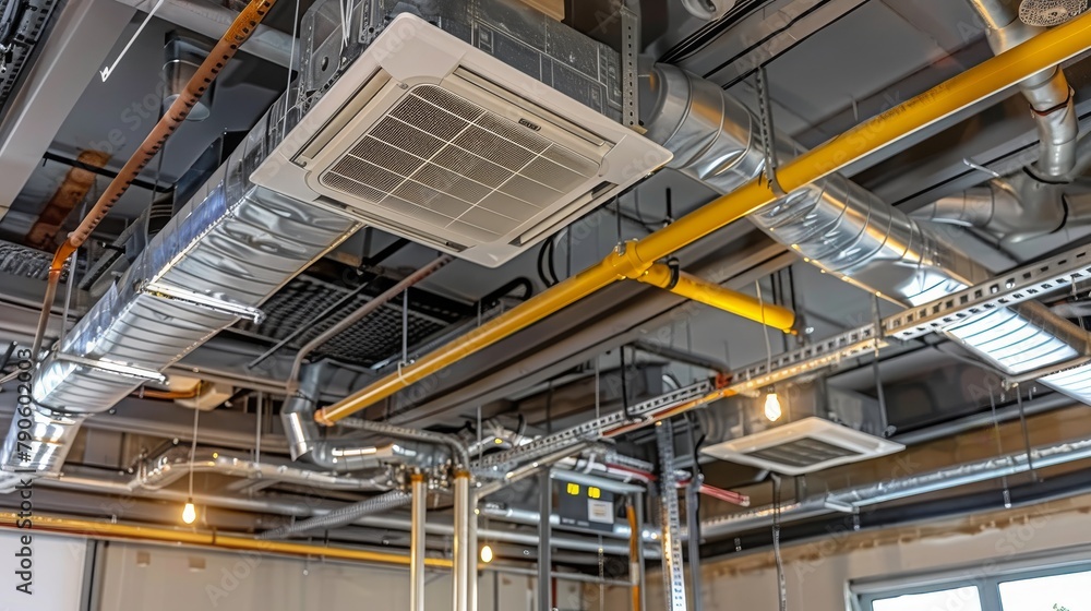 Commercial air conditioner installed on the ceiling Commercial air conditioner installed on the ceiling