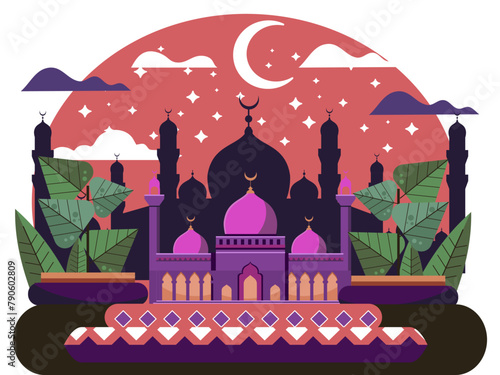 Islamic flat illustration background photo
